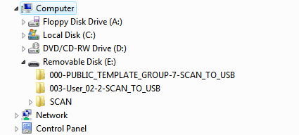 2 FUNCIONAMIENTO BÁSICO Uso de los datos de escaneado guardados en un dispositivo de almacenamiento USB Si selecciona [SOPORTE USB] para guardar los datos escaneados, estos se almacenan en el