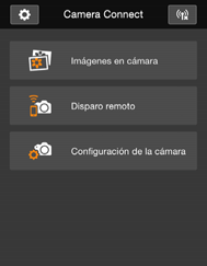 Manejo de la cámara con un smartphone Puede utilizar un smartphone que tenga instalado Camera Connect para ver las imágenes almacenadas en la cámara y disparar de manera remota.