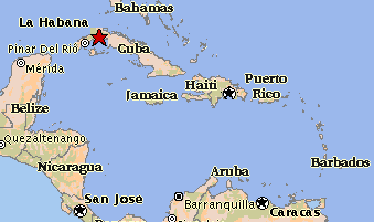 Actividad 3 A. Look at the map and discuss what you know about Cuba. Dónde está Cuba? Cuál es la capital de Cuba? Cuál es un producto famoso de Cuba?