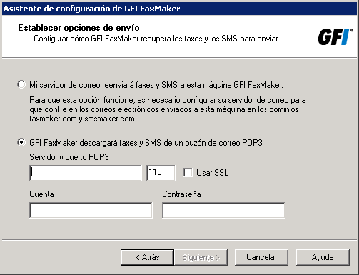 Después de la instalación, ejecute el Asistente de configuración de GFI FaxMaker. Para obtener más información, consulte Ejecutar el Asistente de configuración de GFI FaxMaker (página 39). 4.