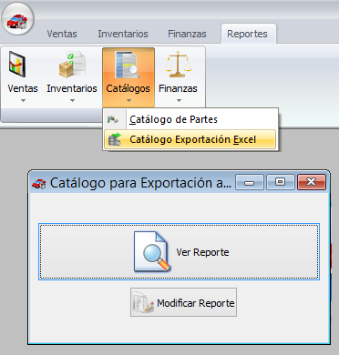 La opción de exportación Excel permitirá generar un archivo Excel.