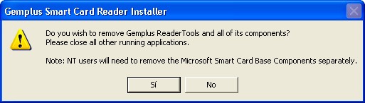 Figura 15 1 Dentro de la lista de programas instalados en la PC, será necesario eliminar dos opciones. 1 Gemplus Smart Card Reader Tools (Ver figura 16).