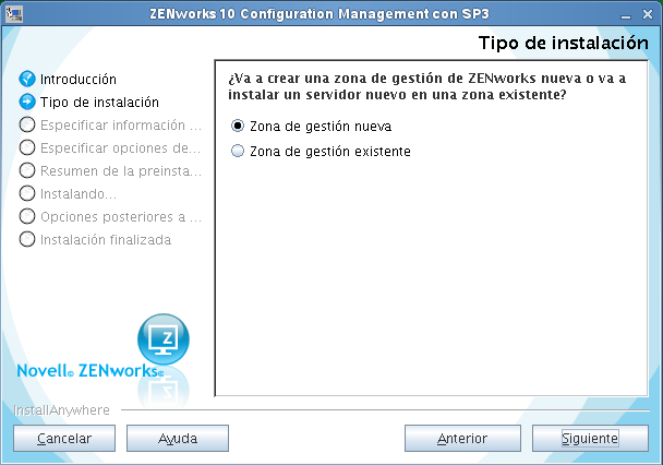 Se mostrará el asistente de ZENworks 10 Configuration Management. El asistente puede tardar unos segundos en lanzarse. 8 Continúe con la Sección 3.2.