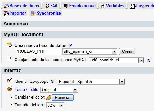 A TRAVÉS DE PHPMYADMIN DE XAMPP. Abre la aplicación localhost/phpmyadmin y en el menú principal crea una nueva base de datos llamada PRUEBAS_PHP.