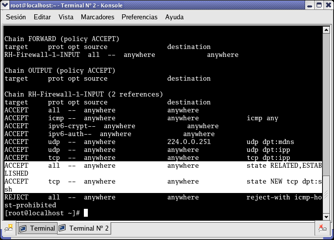 Seguridad local en Linux IPTables es el conjunto de tablas para políticas del cortafuegos Netfilter, incluido en los núcleos de Linux.