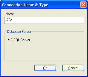 Pinchando sobre Connect to Server se muestra la pantalla de selección de driver de conexión a BD, en la que se ha de seleccionar Microsoft OLE DB