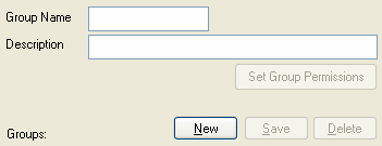 Para efectuar un alta de un grupo en el sistema, se procederá a pulsar el botón de New, el cual permite el acceder a la parte superior de la pantalla, con los campos de Group Name y Description en