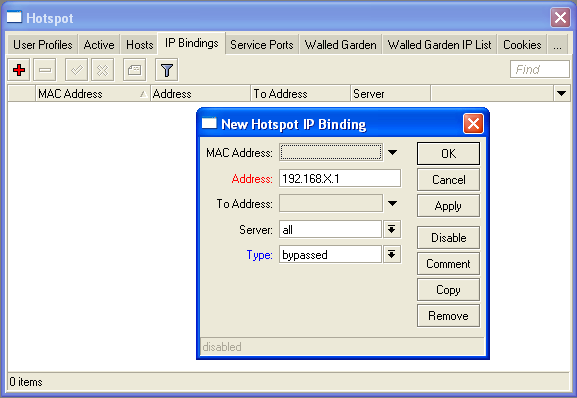 Bypass HotSpot Permite hacer un bypass con clientes específicos sobre HotSpot.