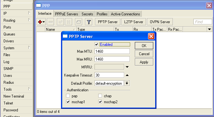 Server PPTP El server PPTP puede mantener
