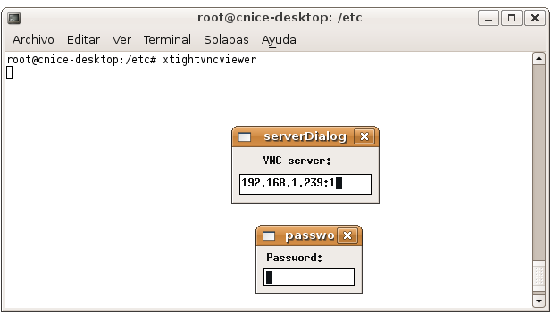 Ejecución del cliente de VNC Conexión vía web Otra forma más sencilla de conectar a un servidor vnc es utilizando un navegador web que disponga de máquina virtual java.