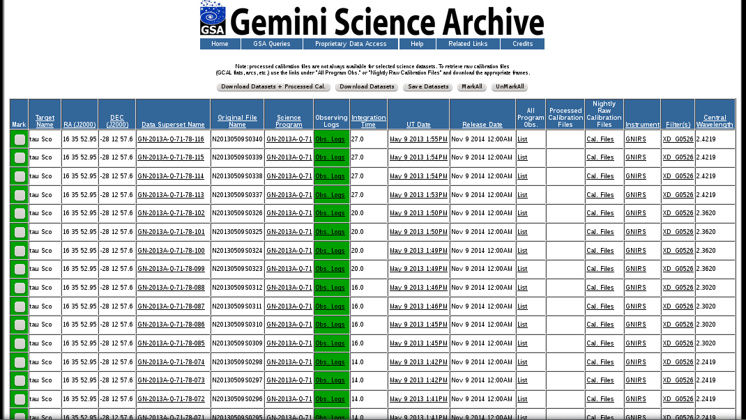 Gemini Science Archive: la base de datos de Gemini Acceso a los