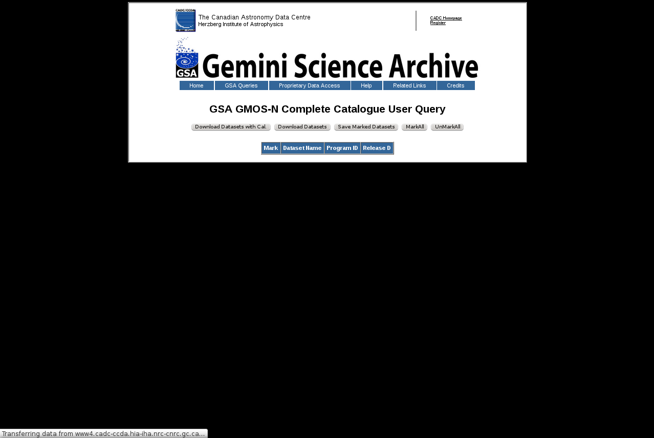Gemini Science Archive: la base de datos de Gemini Data mining A veces no anda