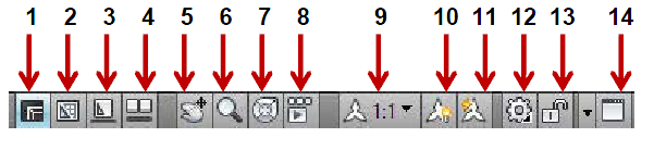 Los siguientes iconos del Status Bar se describen a continuación 1. Model Space: indica que el entorno de trabajo activo es el espacio modelo. 2.