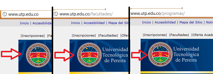 Ilustración 13 Dirección URL de la página oficial de la UTP Fuente: Los autores, UTP La imagen de identidad institucional deberá estar ubicada en la parte superior izquierda, a la misma altura del