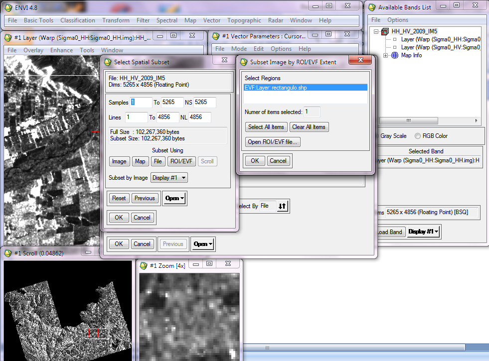 f. Recortar cada imagen FBD: Este proceso se realiza en ENVI 4.8 y ArcGis 9.3.