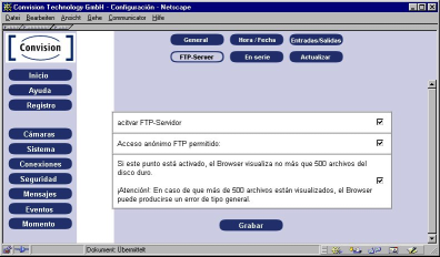 Ilustración 37: Menú de servidores FTP Descarga de imágenes por FTP con un explorador.