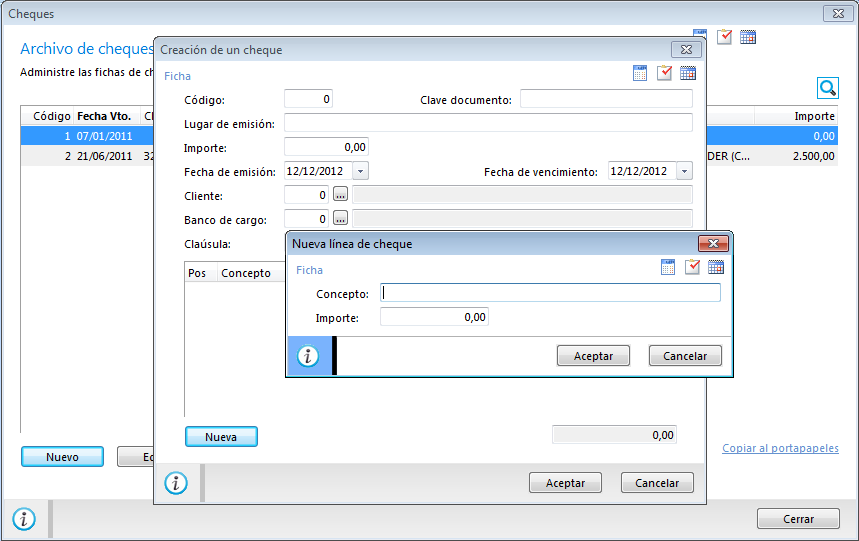 FactuSOL 2013 Administración 143 Datos solicitados Código: Nº de orden para el archivo. Si deja este campo con valor 0, el programa le asignará un número automático correlativo.