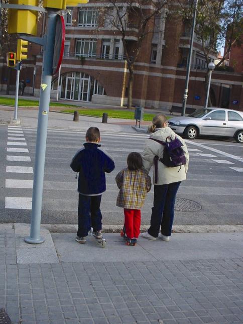 La calle Enseñar a respetar los semáforos y los pasos de peatones. Hacerles caminar siempre por las aceras.