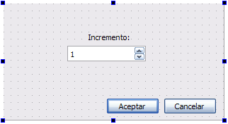 label: QLabel text: Incremento: Dialog: QDialog windowtitle: Incremento del contador spinbox: QSpinBox value: 1 minimum: 1 maximum: 100 buttonbox: QDialogButtonBox 52.7.