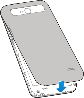 3. Vuelve a instalar la tapa posterior. Extrae una tarjeta microsdhc Antes de extraer la tarjeta microsdhc de tu teléfono, usa el menú de configuración de "Almacenamiento" para desmontar la tarjeta.