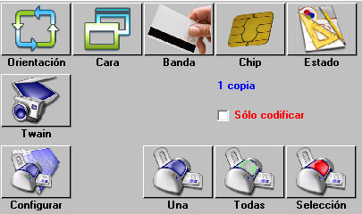 Para codificar las tarjetas debemos presionar el botón P1, P2 ó P3 para informar de la codificación de la primera, segunda y tercera pista respectivamente.