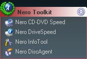 Aquí se muestran todas las aplicaciones instaladas de la familia de productos de Nero Toolkit.
