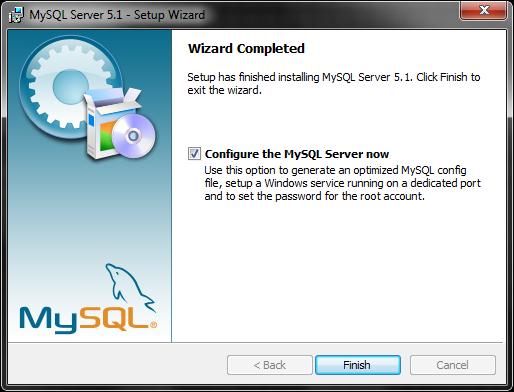 MySQL Finalización Configuración La opción por defecto es Configurar el servidor SQL inmediatamente por lo que si