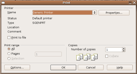 Capítulo 5. Programas habituales Vista la localización de la opción de imprimir, vamos a probar como imprimir un archivo de textos en el cual estás trabajando.