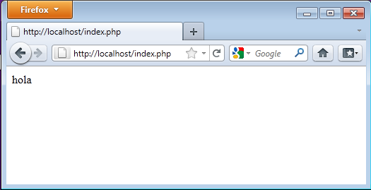 Si se llama a http://localhost, el Servidor Apache toma por defecto el archivo index.html. En principio no reconoce por defecto index.php y quizás muestre las carpetas del disco duro, o no haga nada.