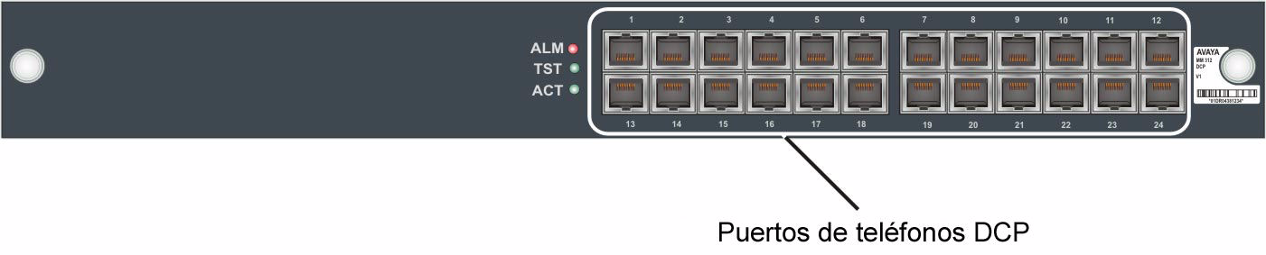 MM312 DCP Media Module Módulos de medios MM312 DCP Media Module El Avaya MM312 Media Module proporciona 24 puertos para el protocolo de comunicación digital (DCP) con conectores RJ-45.