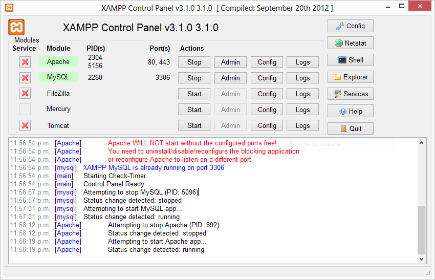 Sin embargo, a continuación se hace un breve repaso del proceso de instalación y configuración de XAMPP.