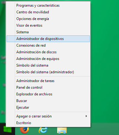 Windows 8: Acceso a Administrador de dispositivos 1. Conectar el módulo con agenda art. 3360 o art. 3360A o el art.