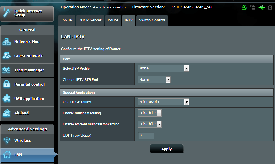 4.2.4 IPTV El router/módem xdsl inalámbrico admite conexión con servicios IPTV a través de un ISP o una LAN.