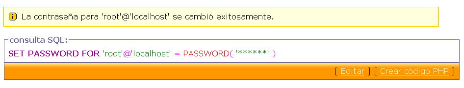 Figura 6. Edicion del usuario root. En la siguiente web que se desplegará fijaremos un password para el usuario root.