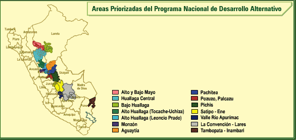 Fuente: Estrategia nacional de Lucha contra las drogas, Peru Entrado en siglo XXI, las organizaciones de base de los pequeños agricultores regionales asociados obtienen una sustantiva mejora a partir