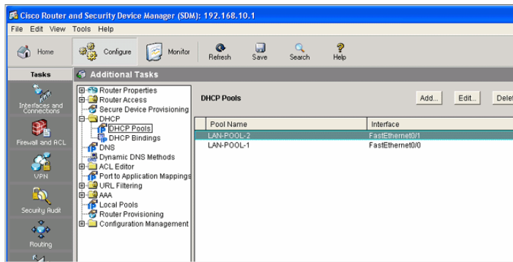Configurar DHCP usando SDM sa Ricardo Chois - rchois@itsa.edu.