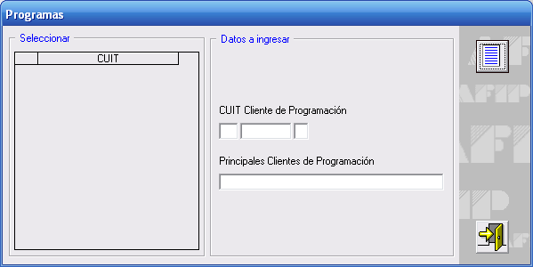 5.3.2.3 Ventana: Programas El Contribuyente accederá a esta ventana, seleccionando el botón Detallar asociado al campo Total de Programas desde la ventana Ingreso de Conceptos.