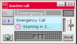 Nota: Durante una llamada de socorro en curso se emite un tono cada 15 segundos para recordar al usuario que una sesión de emergencia se mantiene activa.