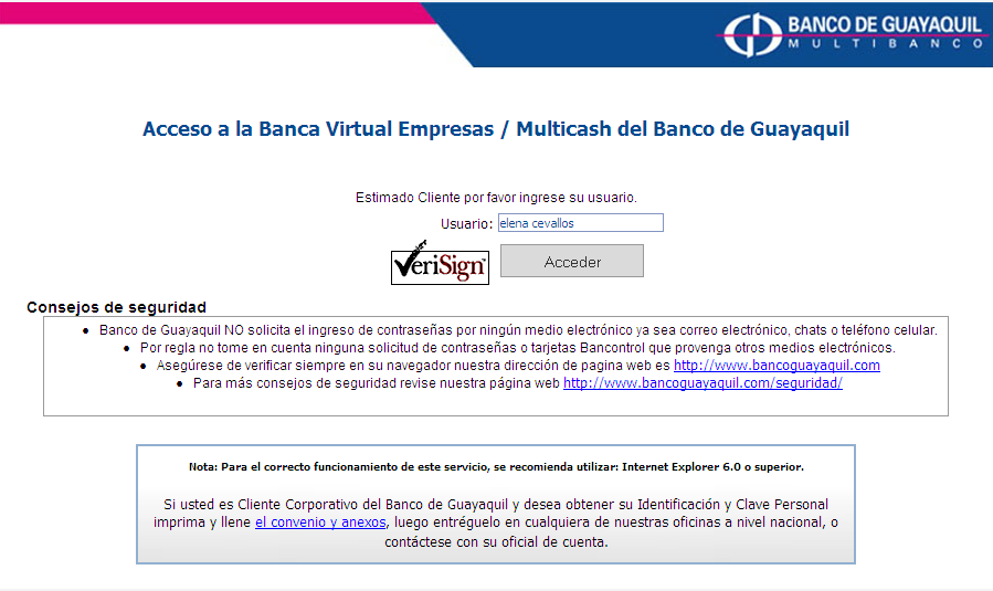fácil y exitosa. III. PROCESO 1. Ingrese a la página web del Banco www.bancoguayaquil.