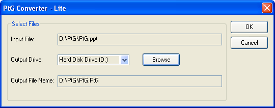 Utilizar PtG Converter 1 Inicie el archivo "PtG Converter - Lite.exe" o haga doble clic en el icono del escritorio para iniciar la aplicación.