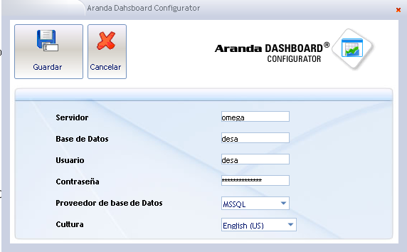 Configuración de Aranda DASHBOARD Antes de ingresar a la consola de Aranda DASHBOARD, es necesario configurar ciertos parámetros para poder hacer uso de la solución.