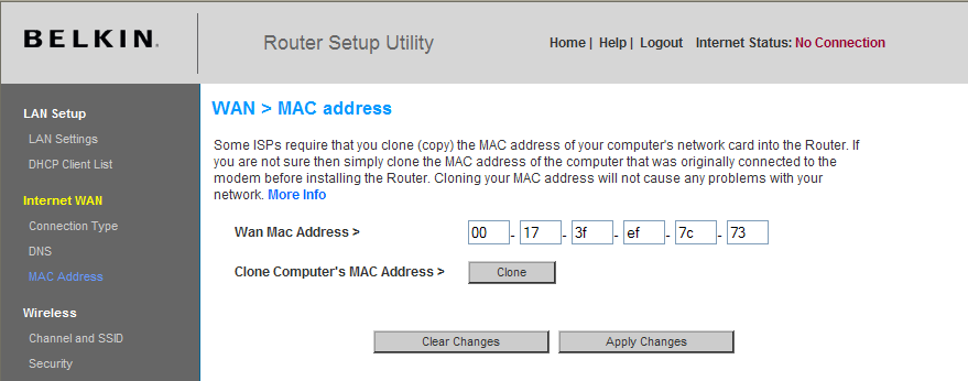 Alternate Setup Method Cómo configurar su dirección (MAC) del controlador de acceso de medios WAN Todos los componentes de una red, incluyendo tarjetas, adaptadores y enrutadores, tienen un "número
