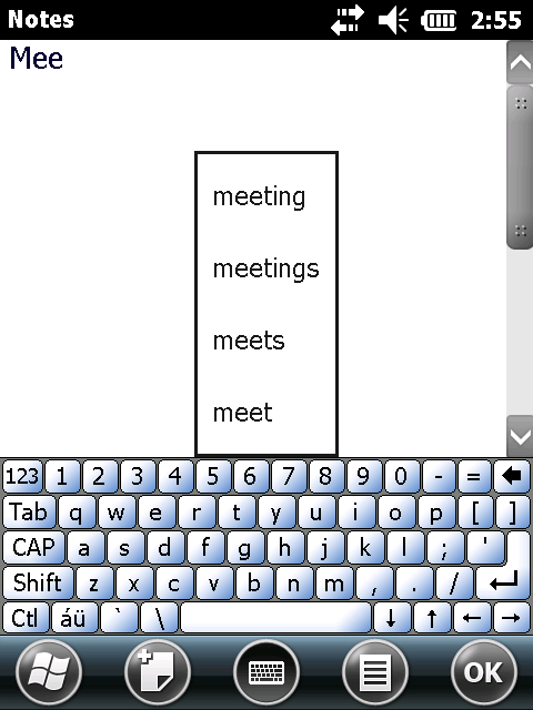 Para mostrar u ocultar el panel de Entrada, toque en el botón Input panel (Panel de Entrada). De forma predeterminada aparece el teclado en pantalla.