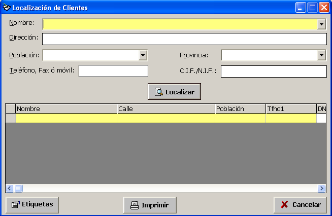 SoftPyme - Manual del programa InterTPV - 43/69 8.2.- Cómo hacer listados de clientes.