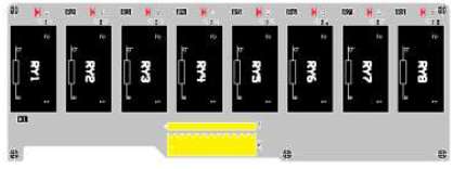digital, pulsos 8 Salidas de relevador modulares reemplazables (ver abajo) 2 Salidas analógicas 0-10v 2 puertos de comunicación multi-protocolos RS-485 que se pueden cambiar en