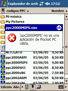 En el lado izquierdo de la figura 1, se muestra la aplicación realizada en plataforma PPC2002 corriendo en una Plataforma PPC2003 (Windows Mobile 2003 SE).