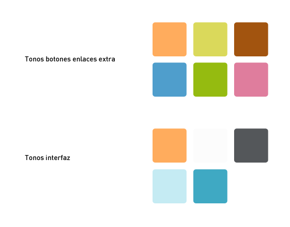4. ACTUALIZACIÓN DE ICONOS Figura 1: Paleta de colores básicos Los nuevos iconos del interfaz mantienen la línea estilizada del diseño de pantallas.