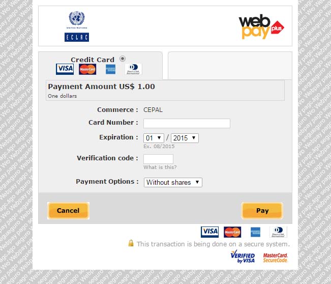 de pago seguro a través de Transbank y se abrirá la ventana típica de los pagos seguros en línea que se realizan desde WebPay tal como se muestra en la imagen de la izquierda.