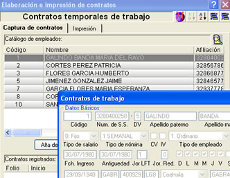 FUNCION Q Contratos Temporales Esta función permite registrar, imprimir y llevar el control de los vencimientos de Contratos Temporales.