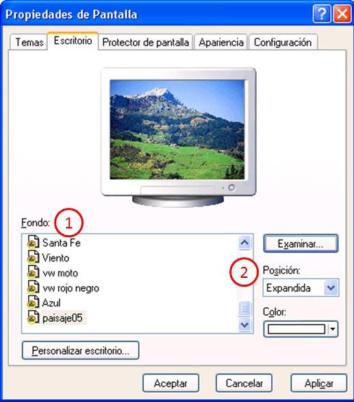 Ficha Protector de pantalla: puede elegir una imagen en movimiento, que en la
